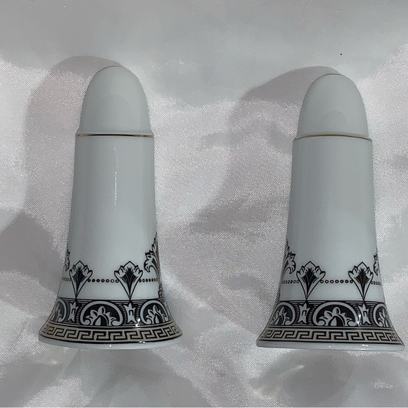 NIB authentic VERSACE x ROSENTHAL Marqueterie bone china SALT & PAPPER shakers - Picture 10 of 12